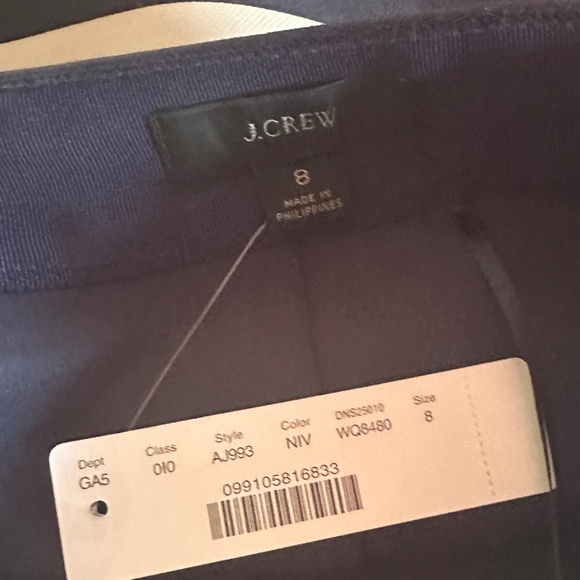 J Crew Navy and White Pencil Skirt - Picture 6 of 6